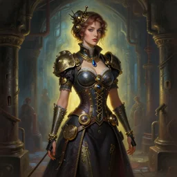 woman model, steampunk!!! and modern, rgb, in decadent sewers, backlit, elegant, highly detailed, digital painting, artstation, concept art, smooth, sharp focus, illustration, art by krenz cushart and artem demura and alphonse mucha