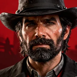 close up portrait of jerma985 in red dead redemption 2, beardless, gaming, detailed, 4k