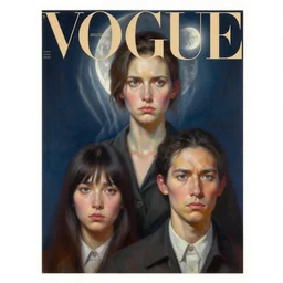 3 d, frown fashion model, night, moon rays, vogue cover style, poster art, intricate oil painting, high detail, figurative art, multiple exposure, poster art, 3 d, by stanley kubrick and tooth wu and wlop and beeple
