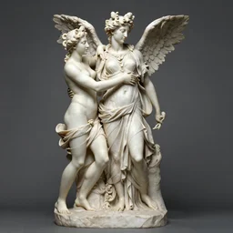 sculpture of persephone, goddess of the underworld, being kidnapped by venus, goddess of beauty, made by michelangelo, art station, concept art