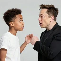 gigachad having a fight with elon musk, digital art