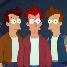3 0 0 0 ( futurama main characters ), group portrait photography feroflex photorealistic studio lighting ektachrome detailed intricate face details, ultradetails, beautiful face