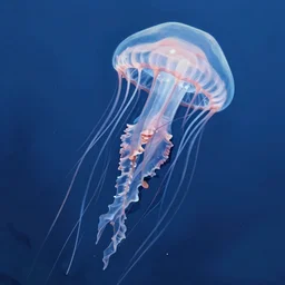 Lonely detailed jellyfish in space, blue tones, underwater, full frame, highly detailed, digital painting, artstation, concept art, smooth, sharp focus, illustration, art greg rutkowski and alphonse mucha