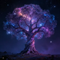 cosmic tree of life made of stars, cinematic, trending on artstation, magical colors, fantasy,4K UHD image,