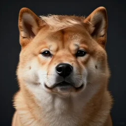 Donald Trump with doge body, realistic artstyle, wide shot, dramatic lighting, octane render, hyperrealistic, high quality, highly detailed, HD, beautiful, cinematic, 8k, unreal engine, facial accuracy, symmetrical