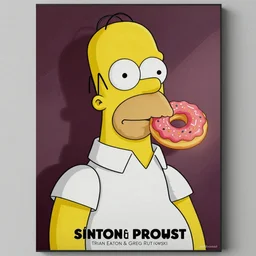 poster of Homer Simpson as a real person dreaming of donuts by Tristan Eaton & Greg Rutkowski