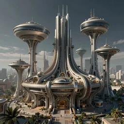 a atompunk / decopunk arcology trending on artstation deviantart pinterest hyper detailed photorealistic highlights and shadow hd 8 k post - processing high resolution