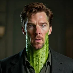 hyperrealistic dslr film still of benedict cumberbatch disguised as a cucumber, stunning 3 d render, inspired by istvan sandorfi & greg rutkowski & unreal engine, perfect symmetry, dim volumetric cinematic lighting, 8 k octane comprehensive render, extremely hyper - detailed, incredibly real lifelike attributes & flesh texture, intricate, masterpiece, artstation, stunning, 8 k 8 5 mm f 1. 4