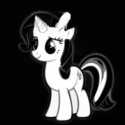 Twilight Sparkle, vector art, svg, black and white, b&w