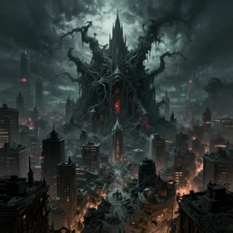 a lovecraftian horror invading a city, digital art highly - detailed artstation cgsociety masterpiece