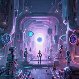 time time time time time time time time moving to the future future future future future glorifying glorifying glorifying the past past past past past past past past, portals!!!!! robots cyborgs streamlined lo - fi citypop maximalist dreamy abstract retropunk futurepunk clockpunk retro - futurism nostalgiacore