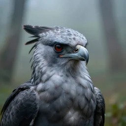 a closeup Portrait of a harpy in a foggy forest, by Omar Z. Robles, CANON Eos C300, ƒ1.8, 35mm, 8K, medium-format print