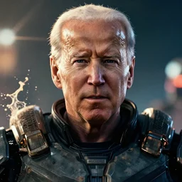 joe biden biden in gears of war doom, splash art, detailed face, movie still, cinematic lighting, ray tracing, octane render, long lens, shallow depth of field, bokeh, anamorphic lens flare, 8 k, hyper detailed, 3 5 mm film grain