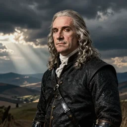 benjamin franklin as geralt from the witcher. promotional tv still