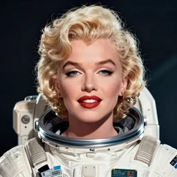 Marilyn Monroe as a space soldier, closeup character art by Donato Giancola, Craig Mullins, digital art, trending on artstation
