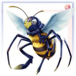 spider bee type yugioh monster by shaun tan, style of john kenn mortensen, style of yoshitaka amano