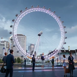 London Eye, futuristic cyberpunk scenario, concept art by Noah Bradley, Darek Zabrocki, Tyler edlin, Jordan Grimmer, Neil Blevins, James Paick, Natasha Tan, highly detailed, ultra detailed, ultra realistic, trending on artstation, cgstudio
