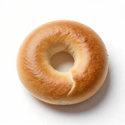 retro bagel, studio product photography, isolated on a pure white background, centered, entire object in frame, sharp focus, soft studio lighting