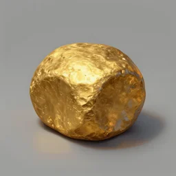 a single gold chunk as an game asset 2 d, high detail, painted michael menzel