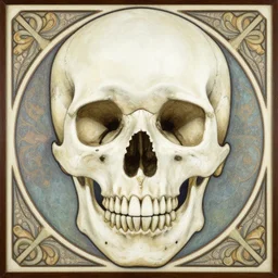 beautiful detailed art nouveau painting death skull symmetry