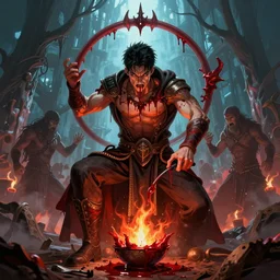 tweakers addicts performing ritual blood magick greg rutkowski artstation vivid color hdr guy