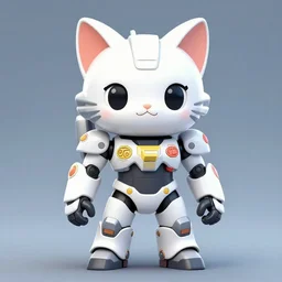 anime, kitten in mecha suit, in style of beeple