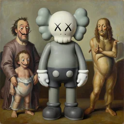 big kaws figure by james jean and salvador dali and shusei nagaoka, oil on canvas, surrealism, neoclassicism, renaissance, hyper realistic, ultra detailed, cell shaded, 8 k