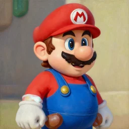 Mario, still image oil painting