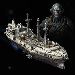 in the long hull of a cargo spaceship, from a space themed point and click 2 d graphic adventure game, set design inspired by hg giger and tomb raider, art inspired by thomas kinkade