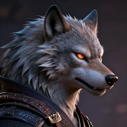 a profile picture of powerful japanese samurai werewolf, detailed face, face symmetry, fanart artstation global illumination rtx hdr fanart arstation 3 d, character concept portrait by moebius and laurie greasley, profile picture, 8 k, cinematic color grading