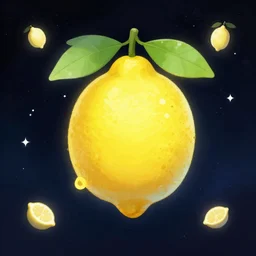 a god of lemons in space, digital art