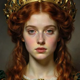 detailed realistic beautiful young medieval queen face portrait by jean delville, tony diterlizzi and marco mazzoni, art nouveau, symbolist, visionary, gothic, pre - raphaelite