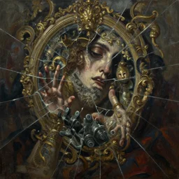the best lack all conviction while the worst are full of passionate intensity, chaos overpowering order, battle of good versus evil, oil painting, gloomy colors, insanely detailed and intricate, elegant, ornate, hyper realistic, seen through broken glass, despair