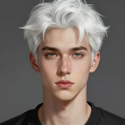 handsome young man, white hair, clean shaven, by jeremy mann, by greg rutkowski, by noah bradley, digital painting