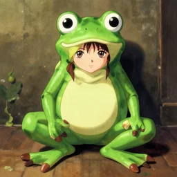 frog kigurumi on anime female by james ensor