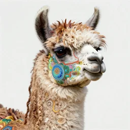 llama with dreadlocks, colorful, detailed by ernst haeckel, artgerm, james jean