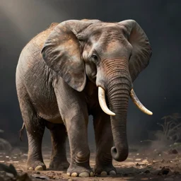 elephant human chimera, realistic portrait, natural lighting