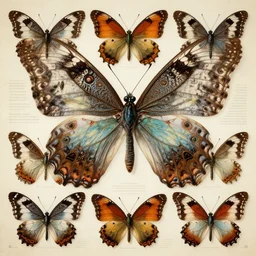 encyclopedia of eldritch alien butterflies, infograph, highly detailed, beautiful patterns, 4 k, art by ernst haeckel