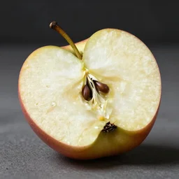 a photo of a half eaten apple