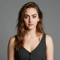 Emmy Rossum younger sister, realistic, photo studio, HDR, 8k, trending on artstation