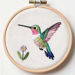 hummingbird watercolor Spanish embroidery - n 9