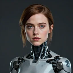 evan rachel wood as dolores in westworld, half - human half - robot half - cyborg, digital art, portrait by artgerm and karol bak