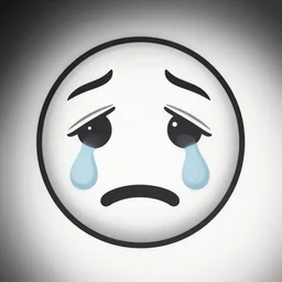 crying face illustration on white background