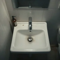 top down view of. a bathroom, dirty, moody lighting, trending on artstation