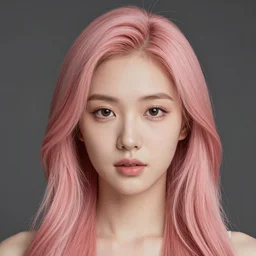 a beautiful woman with pink hair and fair skin, portrait photograph, nikon 3 5 mm, photograph