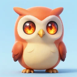 full shot,a painting of cute owl Pokémon with big eyes made of flame,Ford, Henry Justice,trending on artstation,3d octane render,High detail