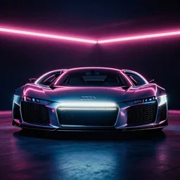 designed by giorgetto giugiaro audi rs 8, thick neon lights, ektachrome photograph, volumetric lighting, f 8 aperture, cinematic eastman 5 3 8 4 film