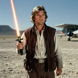 Luke Skywalker played by Harrison Ford, movie still, cinematic