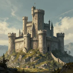 medieval castle, epic retrowave art, trending on art station