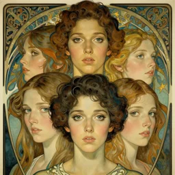 an art nouveau, ( streamline moderne ), multi - racial portrait in the style of anna dittmann and charlie bowater and magali villenueve. very large, clear, expressive, and intelligent eyes. centered, ultrasharp focus, dramatic lighting, photorealistic digital matte painting, intricate symmetrical ultra detailed background.